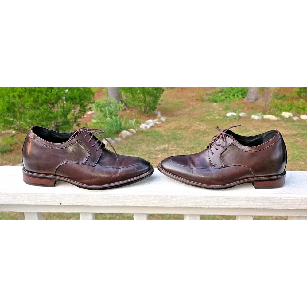 CALTO Men's Invisible Height Increasing Elevator Dress Shoes Brown Leather 11